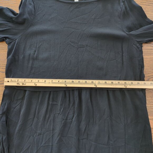 J. Jill long sleeve top Rayon Peplum Black pullover side slits‎ size L - Picture 10 of 14